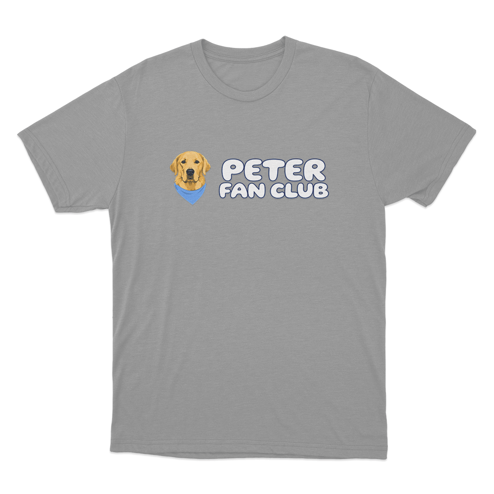 Peter Fan Club Logo Unisex T Shirt Grey Peter Fan Club Logo Unisex T Shirt Grey