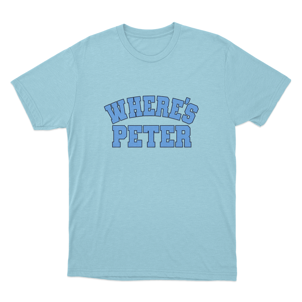 Where's Peter Unisex T Shirt Sky Blue Wheres Peter Unisex T Shirt Sky Blue